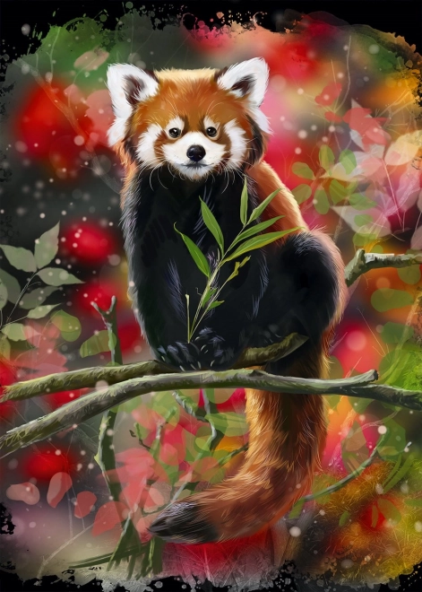 Puzzel Rode panda op een tak 1000 stukjes