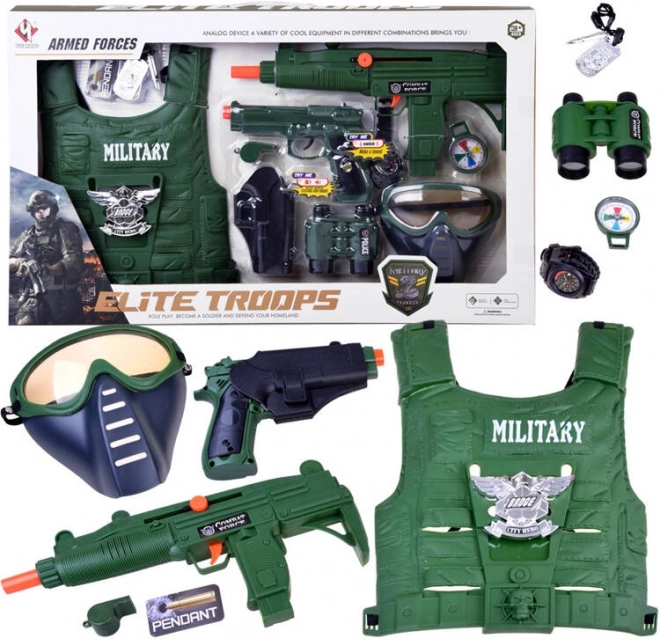 Militaire set voor kleine soldaten met tactisch vest