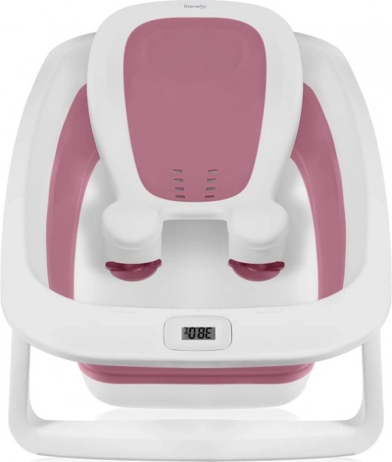 Lionelo Opvouwbaar Badje met Thermometer en Ligbed Pink Magnolia