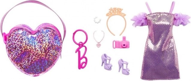 Barbie Premium modeset gestreepte jurk