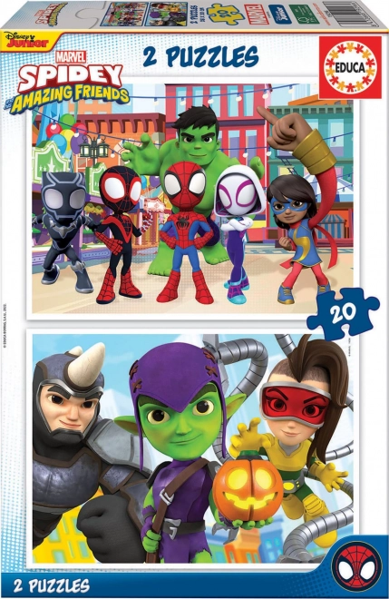 Educa Puzzel Spidey en zijn geweldige vrienden 2x20 stukjes