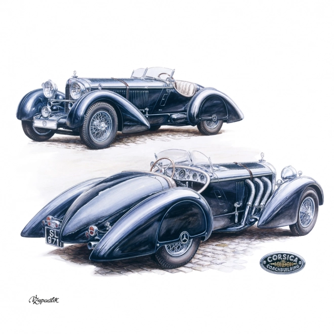 NOTIQUE Notitiekalender Classic Cars – Václav Zapadlik, 2025, 30 x 30 cm