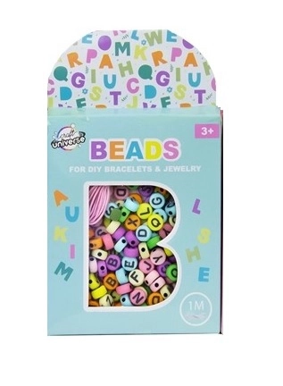 Set kralen - letters pastel + 1 meter koord