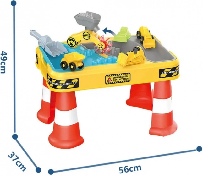 Woopie Water- en Zandtafel 2-in-1 Bouwspeelveld met 4 Autootjes 12el.