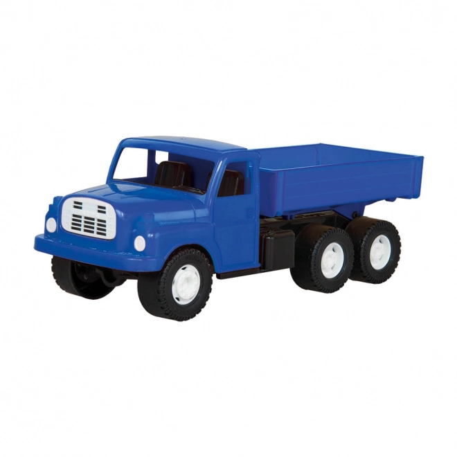 Speelgoedvrachtwagen Tatra 148 open laadbak plastic 30cm blauw in doos 35x18x13cm