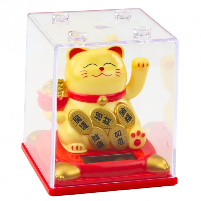 Beige Chinese geluks kat met zonnemechanisme