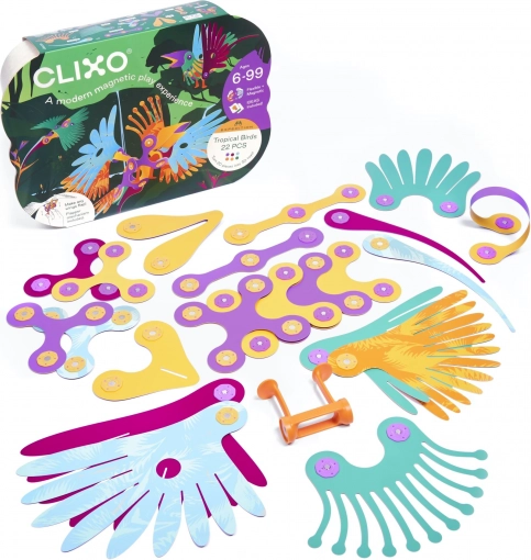Clixo Tropical Birds magnetische bouwset 22 stuks