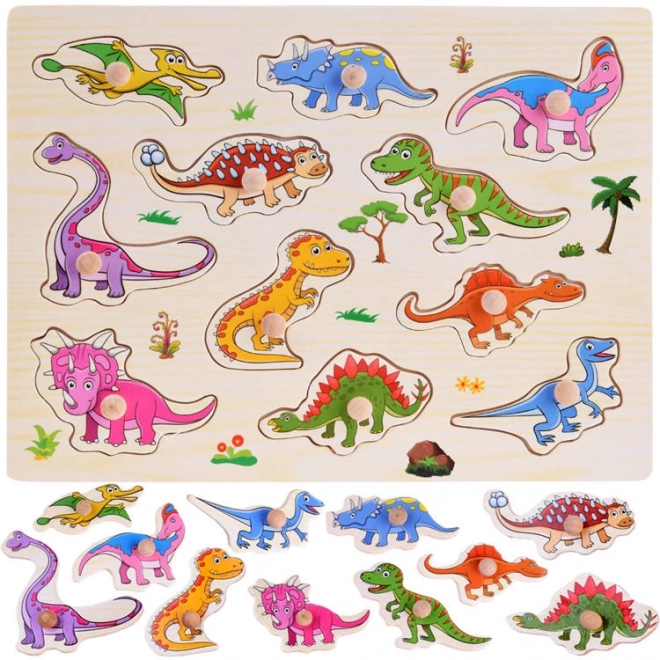 Houten puzzel dinosauriërs