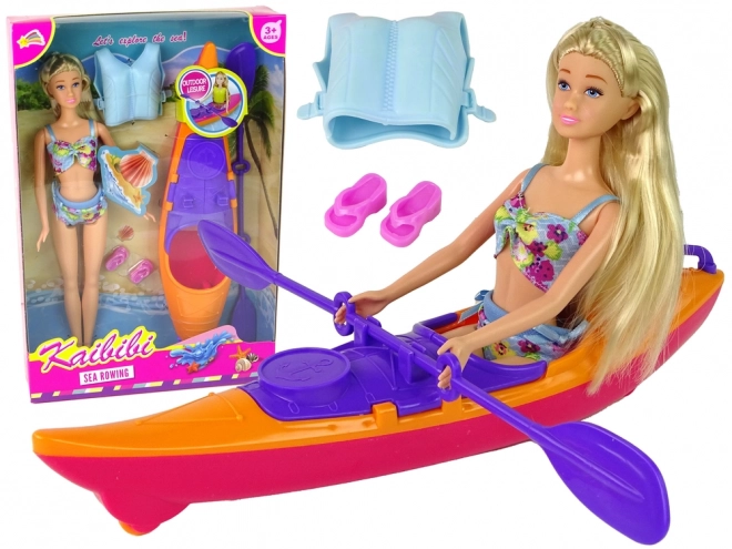 Set pop en oranje kajak met accessoires