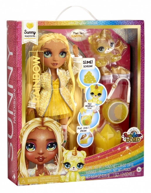 Rainbow High Modepop met diertje - Sunny Madison