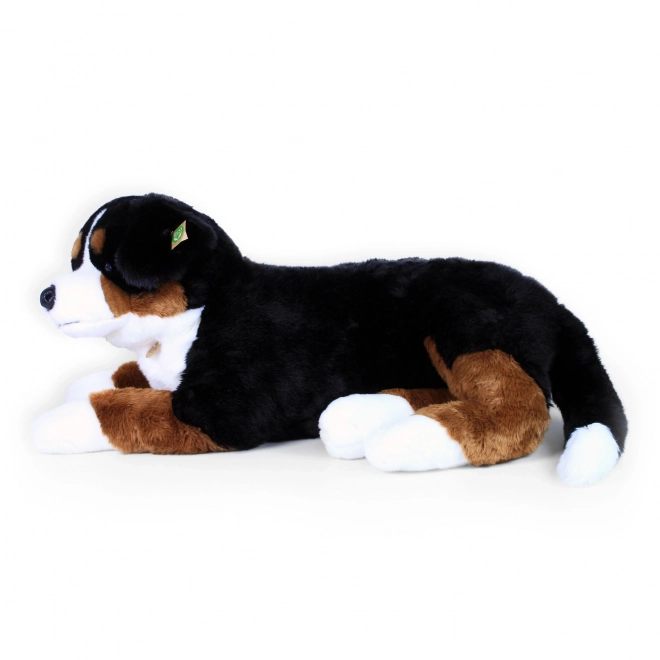 Grote pluchen hond Berner Sennen liggend 89 cm ECO-VRIENDELIJK