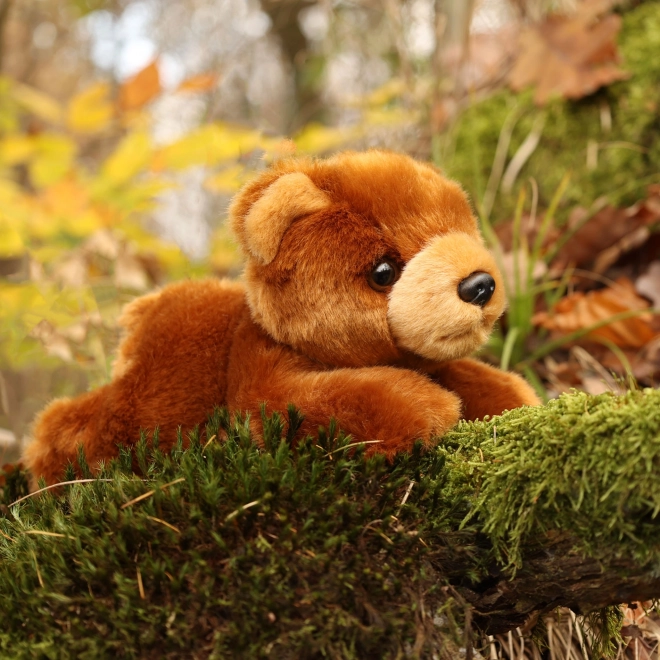 Bruine pluchen beer liggend 20 cm ECO-FRIENDLY