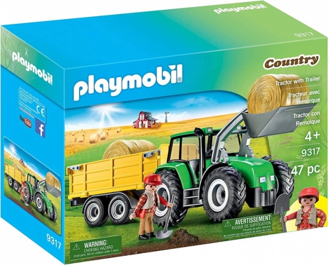 Set landfiguren 9317 Tractor met aanhanger