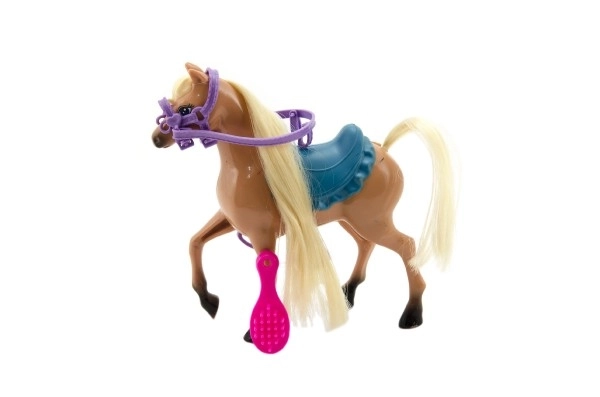 Schattig paard met accessoires 16 cm