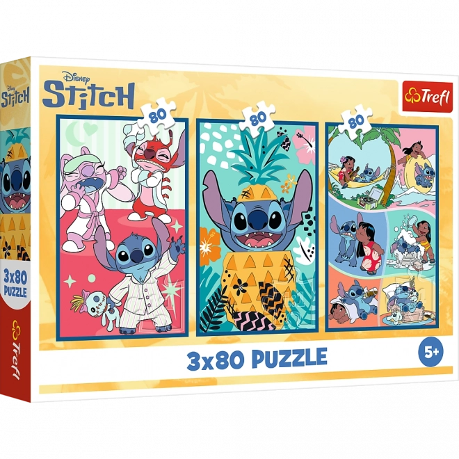 Puzzel Lilo & Stitch: Drie Puzzels in Eén - Stitch 3x80 Stukken