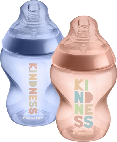 Babyfles, ANTI-COLIC, 0+, 260 ml, kindness, 2 stuks