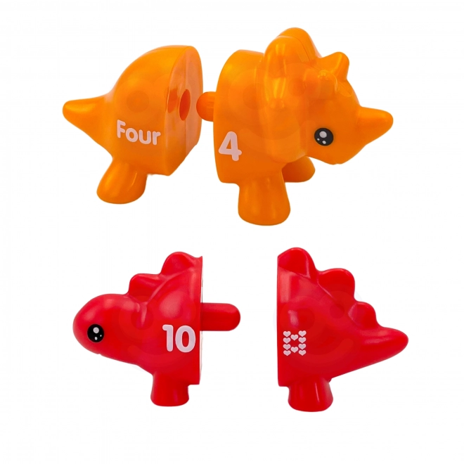 Montessori set dinosauriërs voor het leren van cijfers en kleuren
