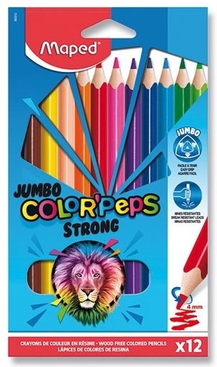Kleurpotloden MAPED Color'Peps Strong Jumbo 12 stuks