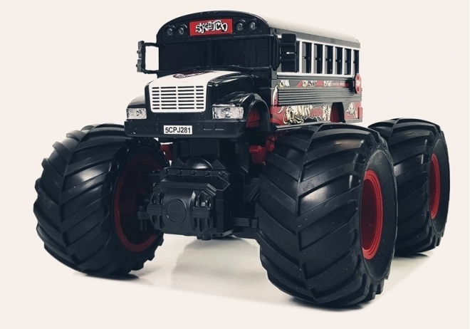 Race monster voertuig zwarte bus
