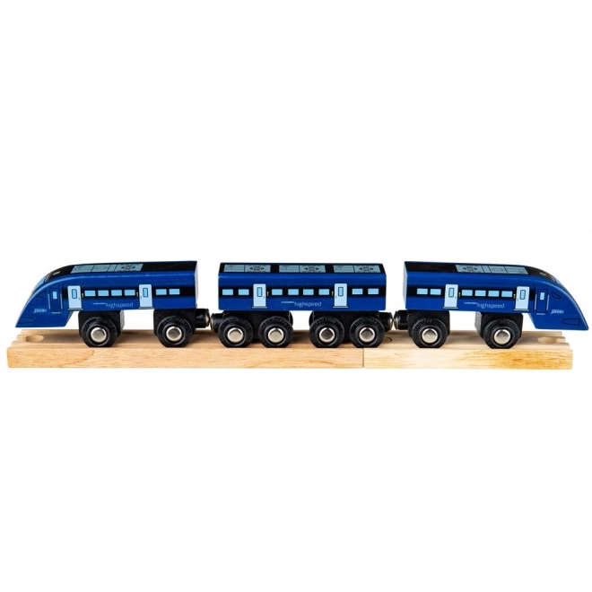 Hogesnelheidstrein houten blauw Bigjigs Rail