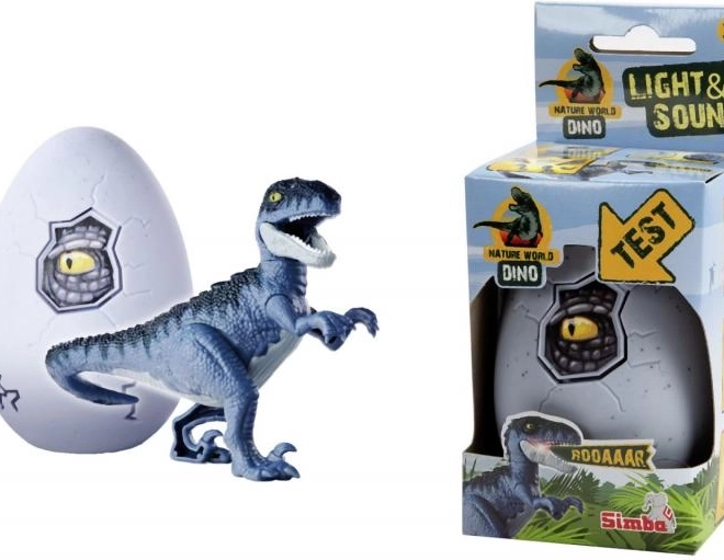 Lichtgevende dinosaurusfiguur in ei