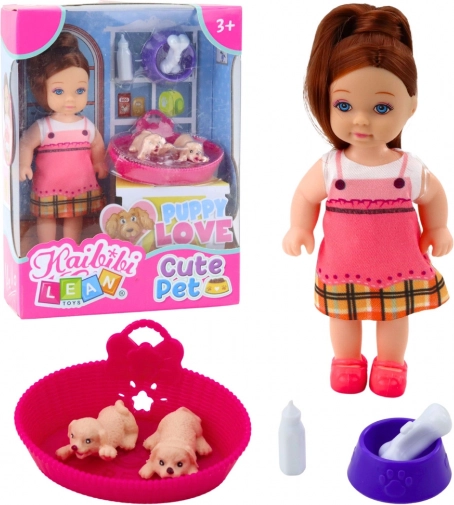 Mini pop met twee puppy’s en accessoires