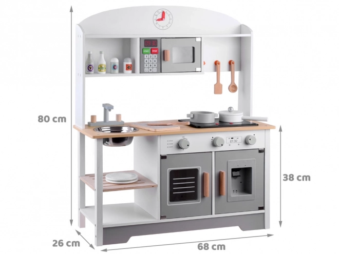 Grote houten kinderkookkeuken met accessoires