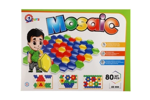 Mozaïek hoedje 4cm voor de kleinsten glad 80 stuks in doos 45x34x4cm 12m+