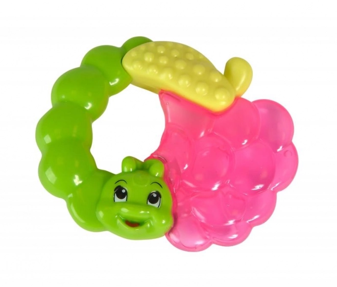 Bijtring in de vorm van een rups met fruit
