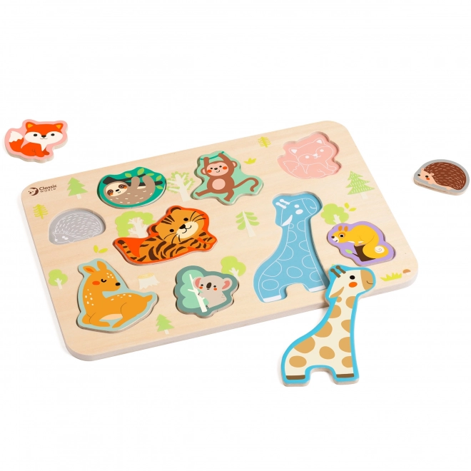 Houten puzzel met dieren