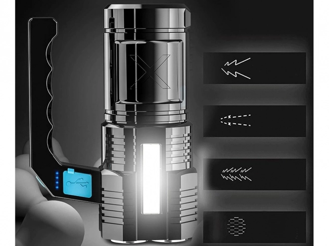 Oplaadbare LED zaklamp 2-in-1 voor militaire en politie doeleinden