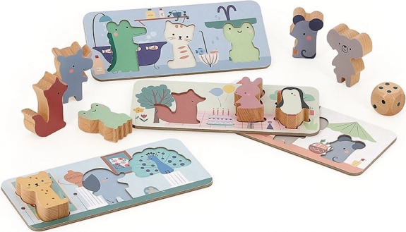 Set spellen met dieren voor de allerkleinsten 4 in 1 Vilac