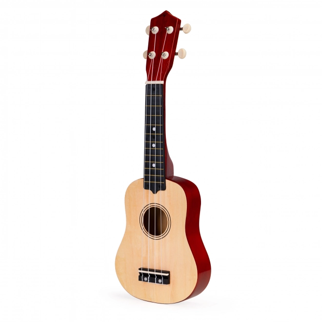 Kinder houten ukulele met 4 nylon snaren, bruin ECOTOYS