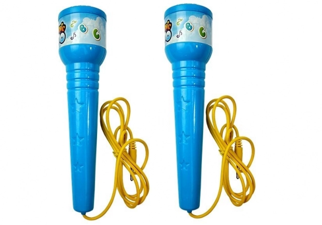 Karaoke microfoonset voor kinderen Blauwe standaard op batterijen