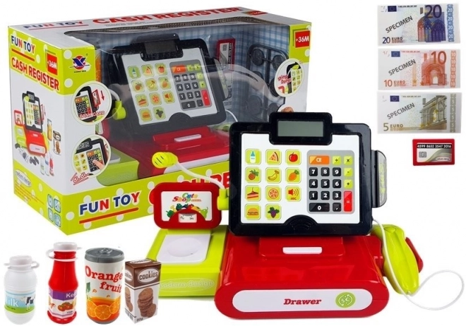 Touch-kassa voor kinderen met rekenmachine en accessoires