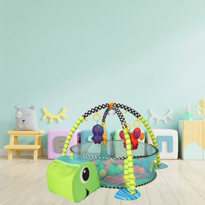 Educatieve speelkleed schildpad met omheining en ballen