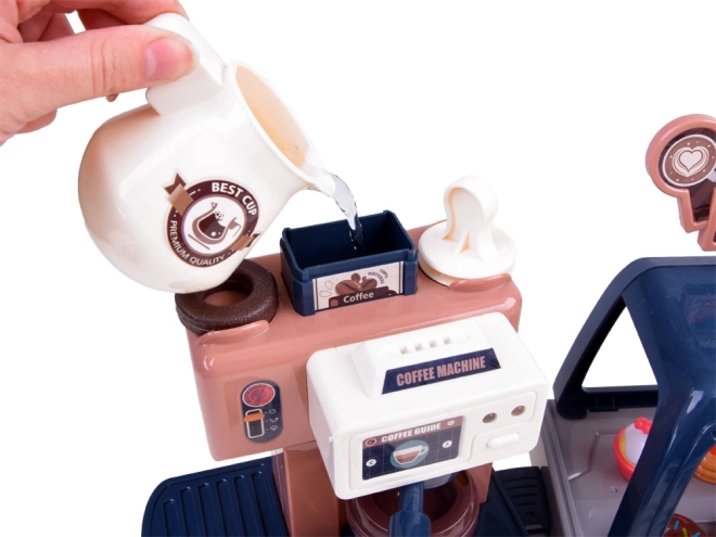 Koffiezetapparaat met waterdoorstroming en realistische effecten