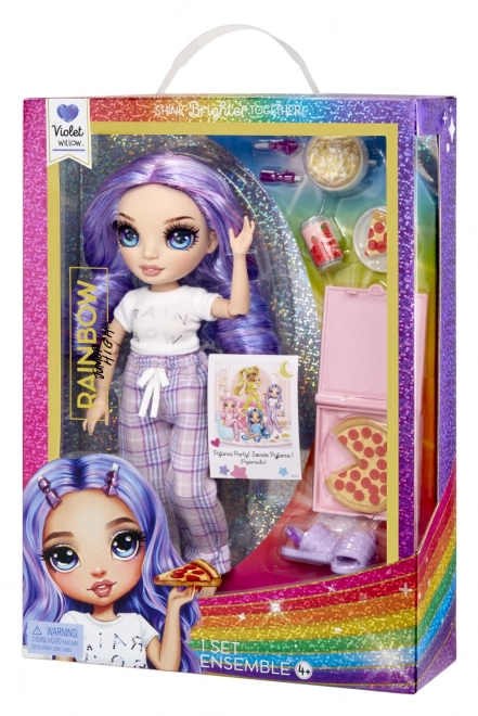 Rainbow High Junior Modepop in pyjama - Violet Willow