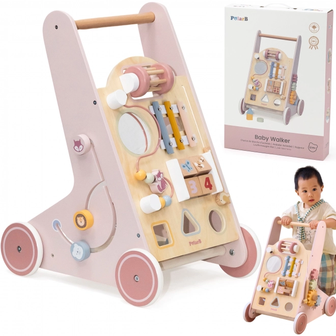 Houten loopwagen