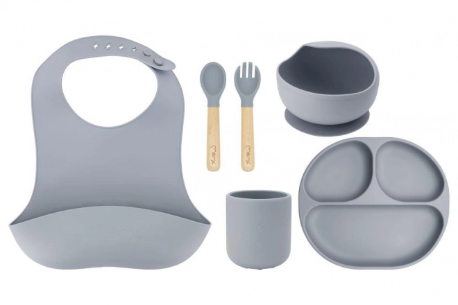 MoMi AMI kinder siliconen eetset grijs