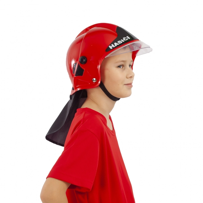 Kinderen helm/helm brandweerman rood CZ tekst