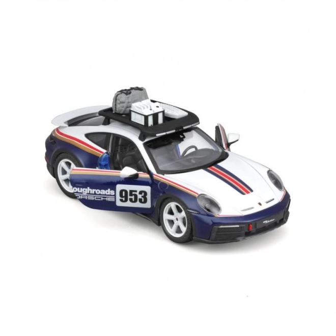 Bburago 1:24 Racen - Porsche 911 Dakar - Blauw 953 Roughroads