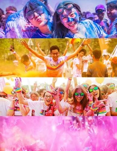 Gekleurde Holi-poeder - 6 x 100 g