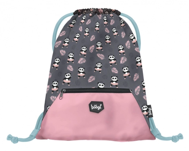 BAAGL SET 3 Zippy Panda: rugzak, etui, zak