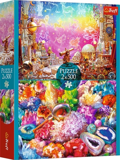 Puzzel 2×500 ruimte en kristallen
