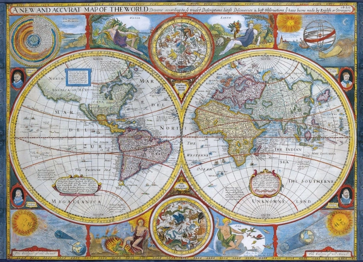 Puzzle EUROGRAPHICS Oude wereldkaart 1000 stukjes