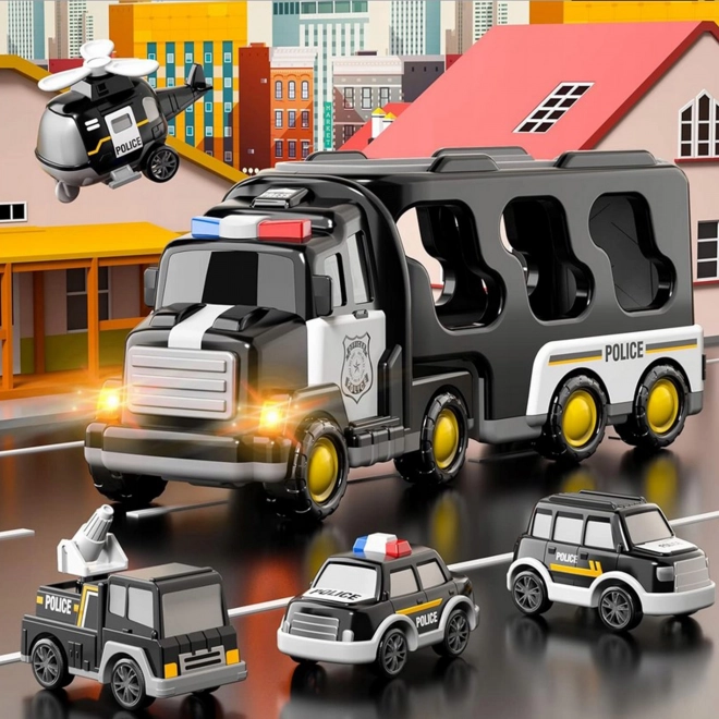 Woopie politietakelwagen met set van 5 voertuigen