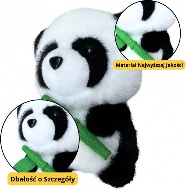 Pluchen panda met bamboe 18 cm