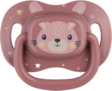 Siliconen symmetrische speen Canpol babies Cute Animals 6–18 m, roze