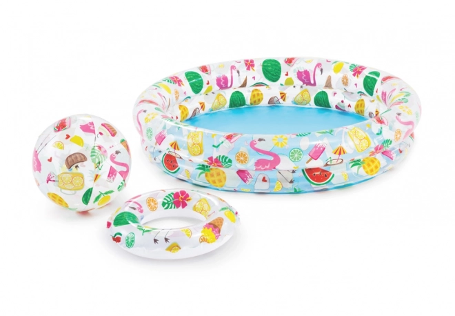 Zwembadset fruit en flamingo